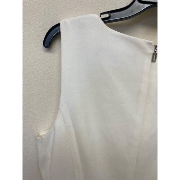 Karl Lagerfled Paris Womens Scuba Crepe Belted Jumpsuit White Size 12 Defected - Picture 7 of 7